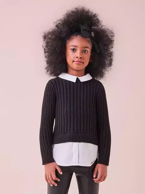 BLUSA TRICOT COM GOLA E BARRA ANIMÊ