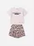 CONJUNTO BLUSA MANGA LONGA E SHOR LACINHOS ANIMÊ