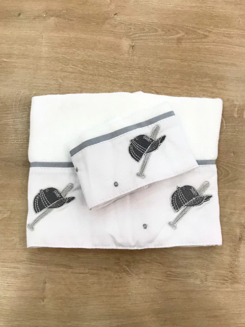 TOALHA DE BOCA 2 PECAS BORDADO BASEBALL - ROANA