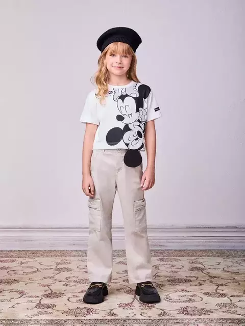 CALÇA SARJA COM BOLSOS DE LAÇOS ANIMÊ