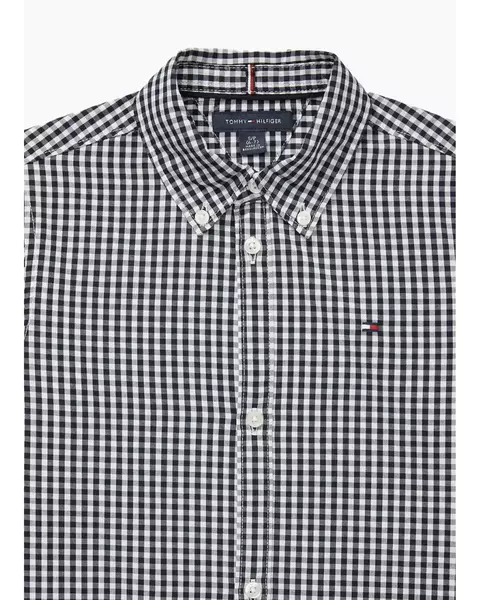CAMISA MANGA LONGA XADREZ MARINHO E BRANCO TOMMY HILFIGER