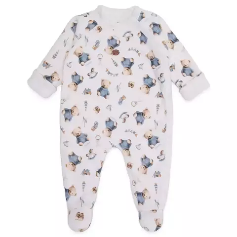 MACACÃO MANGA LONGA SUEDINE URSO AZUL MINI&CO - comprar online