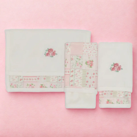 KIT 2 PANOS DE BOCA PATCHWORK FLORES MINI&CO