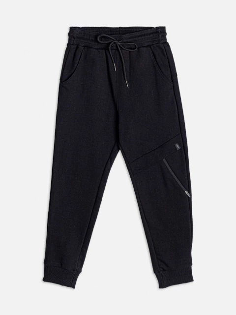 JOGGER MOLETOM ZIPER PERNA ESQUERDA PRETO - YOUCCIE - comprar online