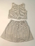 CONJUNTO CROPPED BORDADO FLORES E SAIA LISTRADA GROW UP - comprar online