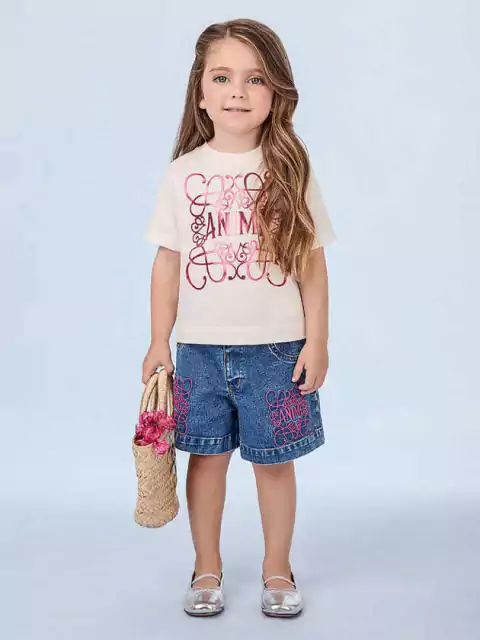 T-SHIRT MANGA CURTA COM ESTAMPA DE ROCOCÓ ANIME