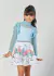 CONJUNTO FEMININO INFANTIL BLUSA TULE E SAIA RODADA MYLU - Bugudum
