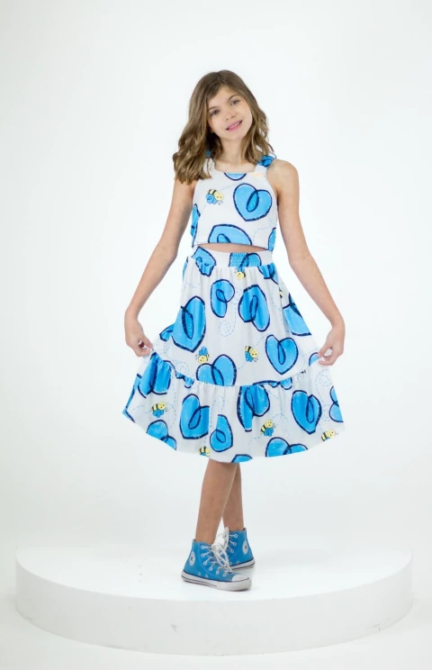 CONJUNTO CROPPED E SAIA CORAÇÕES BEE FUN - comprar online