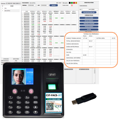 Relógio Ponto Reconhecimento Facial e Biometria + Software + Pendrive - comprar online