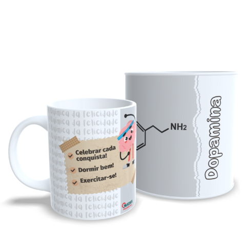 Caneca Química da felicidade | Dopamina, Endorfina, Oxitocina e Serotonina - comprar online