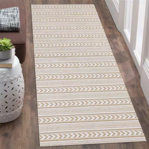 Tapete Passadeira Beira Cama Verona Antiderrapante 0,65 X 1,50 Bege