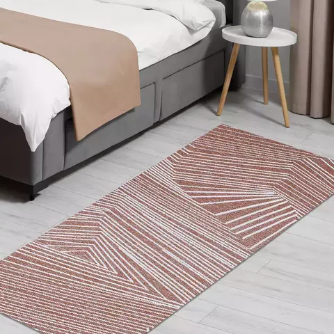 Passadeira Cozinha ou Quarto Beira Cama 0,65 x 2,00 Moderna Antiderrapante Montreal Cor Caramelo