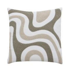 Capa de Almofada 45x45 Bordada Decorativa Estilo Casa Modelo Tufted 44