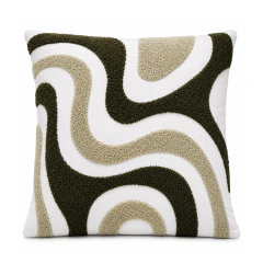 Capa de Almofada 45x45 Bordada Artesanal Sofá Moderno Modelo Tufted 45