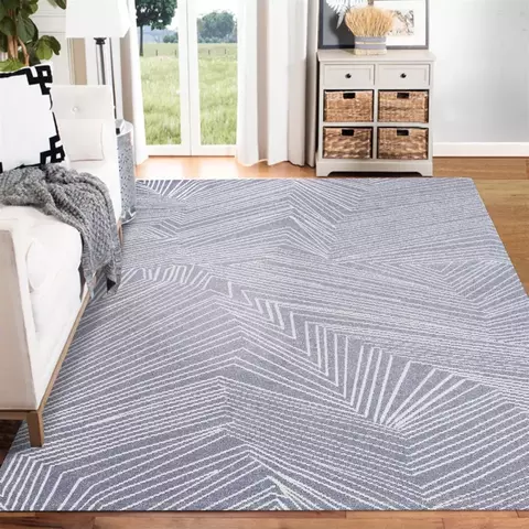 Tapete de Sala Moderno Antiderrapante 1,32 x 3,00 Montreal Lançamento Cinza