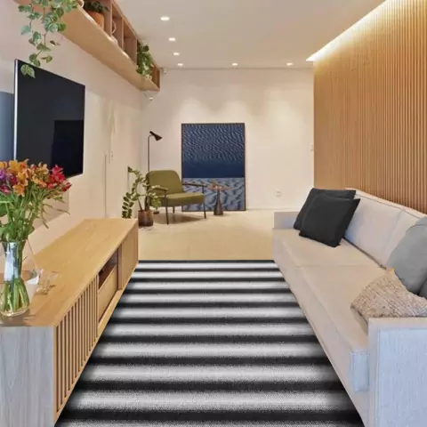 Tapete De Sala Antiderrapante Genebra 1,32 X 2,50 Preto