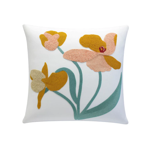 Capa de Almofada 45x45cm Bordado Artesanal Decoração Sofá e Cama Confortável modelo 22