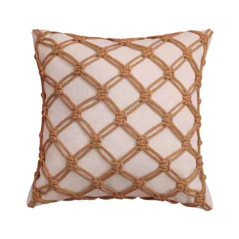 Capa De Almofada Decorativa Moderna Tropical 45 X 45 Artesanal cor Caramelo