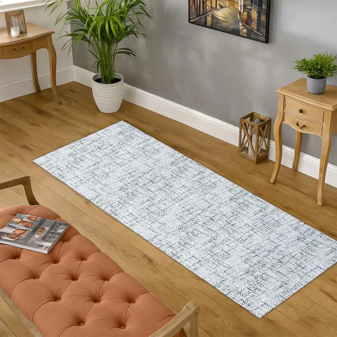 Tapete Passadeira Beira Cama 0,65 X 1,50 Mescla Antiderrapante Cinza