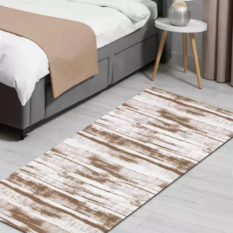 Tapete Passadeira Beira Cama Blend Emborrachada 0,65 X 1,50 Caramelo