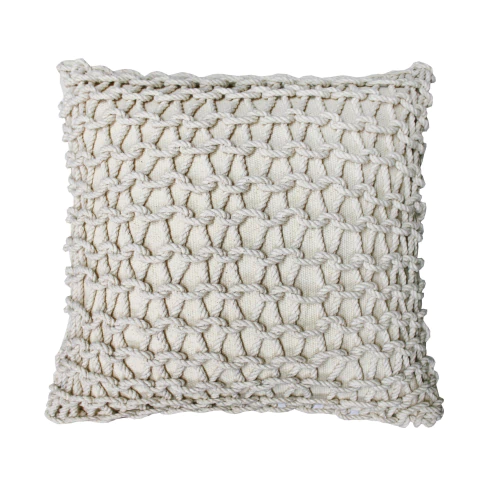 Capa De Almofada Decorativa Moderna Corda 45 X 45 Artesanal Cru Natural - comprar online