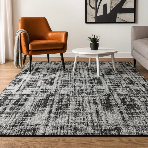 Tapete De Sala Antiderrapante Mesclado 1,32 X 2,00 Preto - comprar online