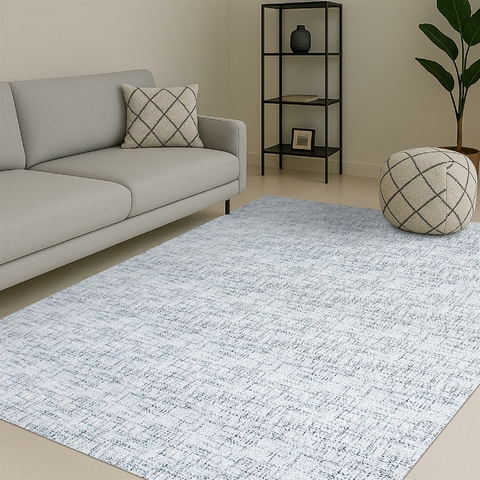 Tapete De Sala Antiderrapante Mescla 2,00 x 4,00 Moderno Tendência Cinza Grey