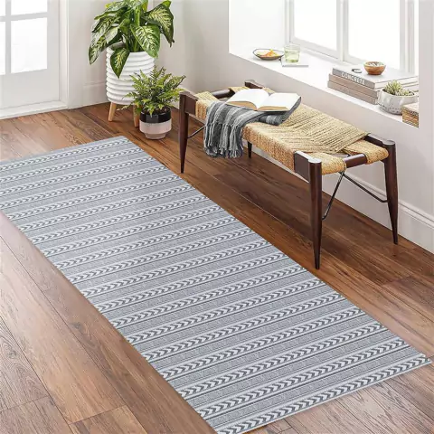 Tapete Passadeira Beira Cama Beira Cama Verona Antiderrapante 0,65 x 2,00 Cinza