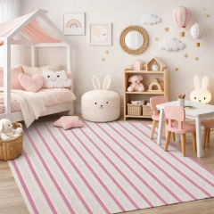 Tapete De Sala Mandacaru Infantil 1,50 X 1,00 Algodão Lavável em Máquina Rosa Bebe - comprar online