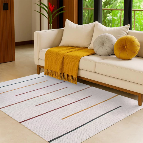 Tapete de Sala Algodão Moderno 2,00 X 2,50 Lavável em Máquina Multicores