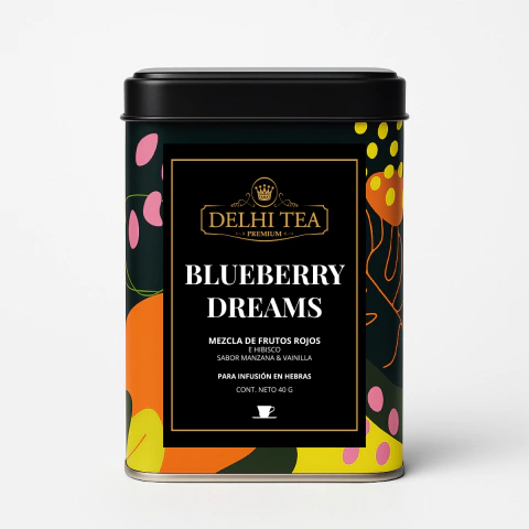 Blueberry Dreams Lata Hebras x 40 g Delhi Tea - comprar online