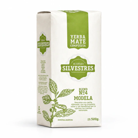 Pack x 10 - Yerba Mate #4 Modela x 500 g Hierbas Silvestres