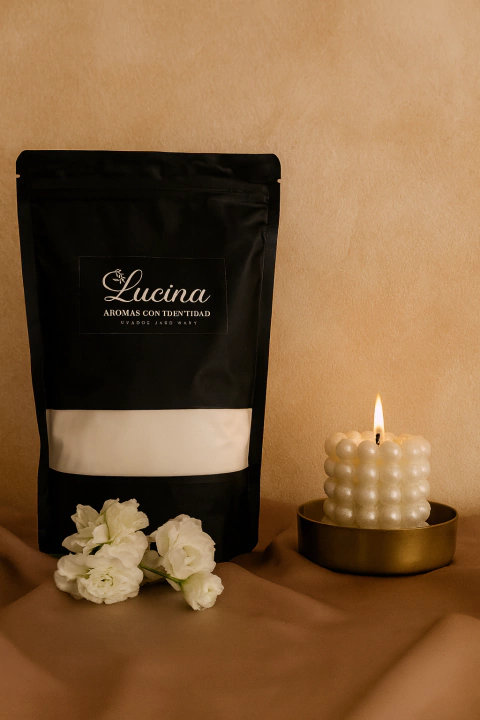 Vela perlada por 1kg blanca cinamon