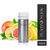 Frasco de Fragancia Platinium Joy Citrico de 100ml con fondo de frutas cítricas como limón, pomelo y naranja.