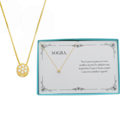 Colar Feminino Pedrinhas Folheado a Ouro 24k – Presente Elegante para Sogra - comprar online