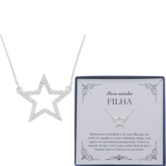 Colar Feminino em Prata 925 - Presente para Filha com Estrela de Cristal