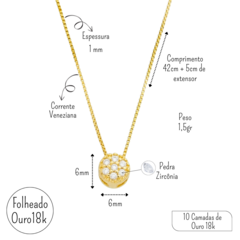 Colar Feminino Pedrinhas Folheado a Ouro 24k – Presente Elegante para Sogra - Ds Joias