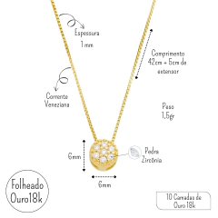 Colar Feminino Pedrinhas Folheado a Ouro 24k - Presente Elegante para Sogra - Ds Joias