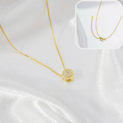 Colar Feminino Pedrinhas Folheado a Ouro 24k – Presente Elegante para Sogra - loja online