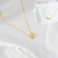 Colar Feminino Pedrinhas Folheado a Ouro 24k - Presente Elegante para Sogra - loja online