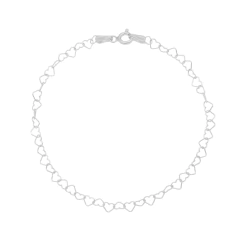 Pulseira Feminina em Prata 925 com Elo Coração - Joia Delicada e Sofisticada para Presentear na internet
