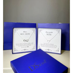 Kit com 2 Colares Femininos em Prata 925 - Amor Infinito e Coração Cravejado, Presentes Perfeitos para Mãe e Quem Você Ama