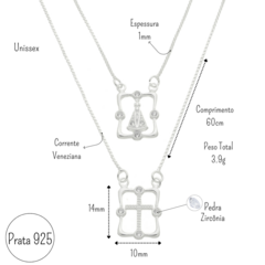 Escapulário de Nossa Senhora Aparecida em Prata 925 - Presente Religioso de Fé e Elegância na internet