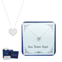 Colar Feminino Coração em Prata 925 com Mensagem Personalizada - Presente Único e Especial - comprar online