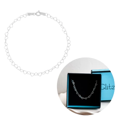 Pulseira Feminina em Prata 925 com Elo Coração - Joia Delicada e Sofisticada para Presentear - comprar online