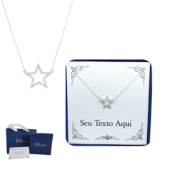 Colar Feminino Estrela em Prata 925 com Mensagem Personalizada - Presente Único e Especial - comprar online