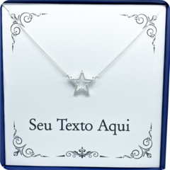 Colar Feminino Estrela em Prata 925 com Mensagem Personalizada - Presente Único e Especial na internet