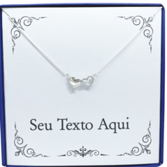 Colar Feminino Corações em Prata 925 com Mensagem Personalizada - Presente Único e Especial - comprar online