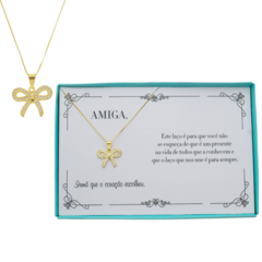 Colar Feminino Folheado a Ouro 24k – Presente Elegante para Amiga