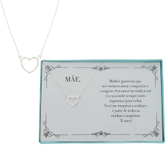 Colar Feminino em Prata 925 com Coração - Presente Sofisticado para Mãe - comprar online